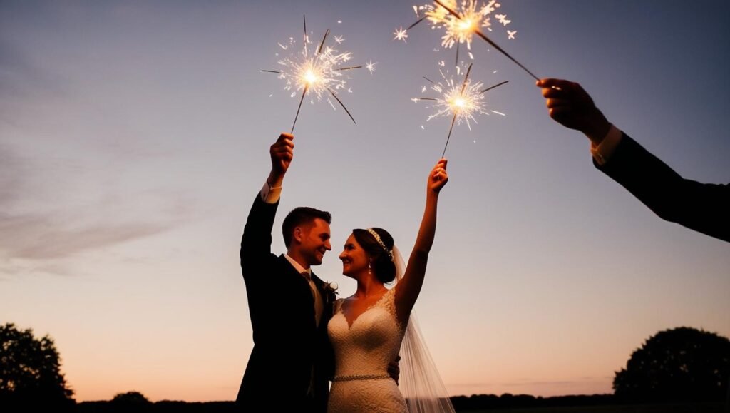wedding sparkler send of